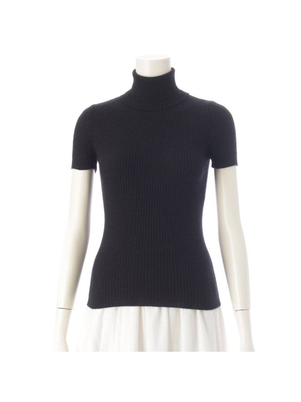 Chrome Hearts Cashmere Y NOT Cemetery Cross Leather Patch Turtleneck Short
